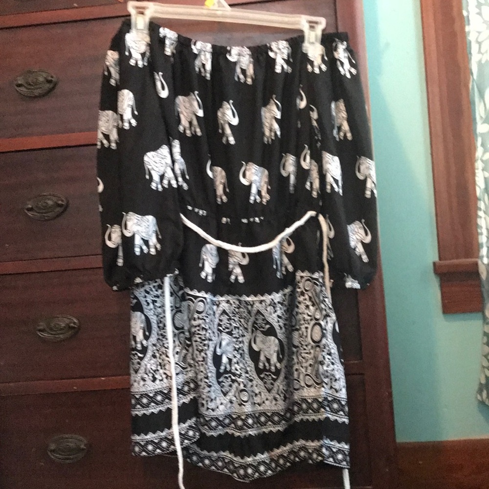 NWT Elephant off the shoulder romper